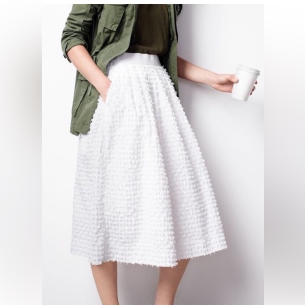 Jcrew clip dot midi skirt 6